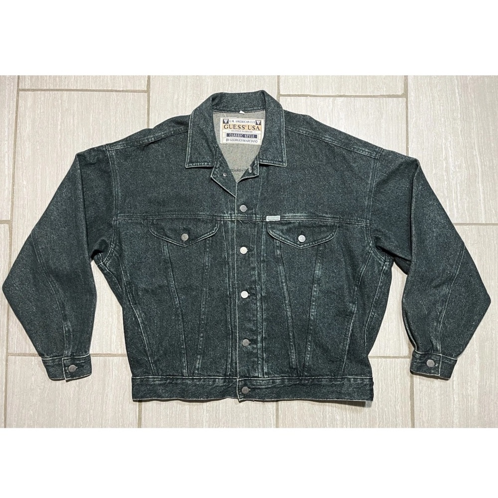 Vintage 80's Guess by Georges Marciano Men's Denim Jacket Size Large Blue